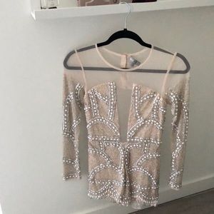 Beaded shorts romper